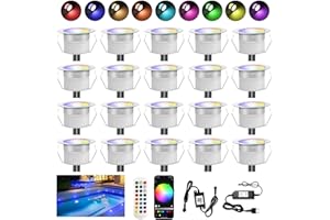 INDARUN Lampe au Sol Spot Encastrable+Wifi contrôleur-Lumière RGBW (RGB+Blanc Chaud) étanche IP67 Ø31mm-éclairage pour terrasse, patio, chemin, mur, jardin, décoration, intérieur et extérieur