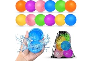 SMIRODI 12 Pcs Ballons à eau réutilisables pour enfants, jouets aquatiques d'été pour garçons et filles, jouets de piscine et de plage pour fête d'été