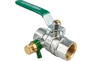 HERMANN SCHMIDT UNIWATER Trinkwasser-Kugelhahn mit Entllerung beids. Innengewinde 1/2 Zoll (DN 15), Typ 1497