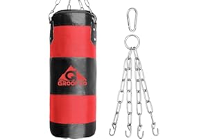 GROOFOO Sacco da Boxe Bambini Adulto Oxford Sacchi Pugilato Allenamento di Boxe per Bambini Borsa Non RICARICATA con Catena Montaggio per MMA Muay Thai Kick Boxing