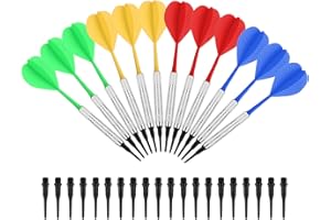 Cozlly Soft Tip Darts Set, 12pcs Dart Set with 100 Extra Tips for Kids & Adults,14g Plastic Tip Darts Set, Steel tip Darts with 12 Flights, Game Darts for Electronic Target Leisure