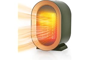 TIMIYOU Stufetta Elettrica Basso Consumo, Stufa Bagno, Termoventilatore Ceramico 800/1200W, Protenzione Anti-surriscaldamento e Ribaltamento, 2 Impostazioni di Calore, dormitorio a risparmio energetico