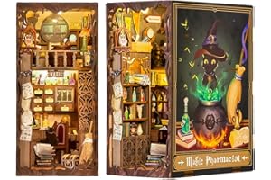 Fsolis DIY Book Nook Kit, DIY Miniature Dolls House Kit Booknook Kit Fairy Booknook DIY Miniature House Kit Magic book nook (SZ05)
