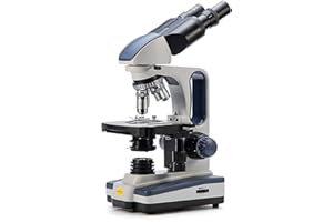 SWIFT Optical SW350B Lab Binokular Mikroskop 40X-2000X Vergrößerung, Siedentopf, Researcher Mirkroskop für Forschungszwecke WF10X und 25X Okular, mechanischer Objekttisch, Abbe-Kondensator