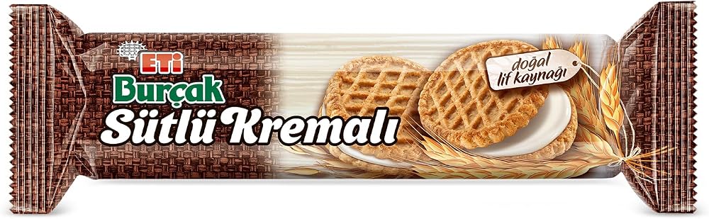 Eti Burçak Sütlü Kremalı Yulaflı Bisküvi 100 g x 12 Adet