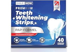 Teeth Whitening Strips SMILE:NOW – 14 Pack (28 Strips), Tooth Whitener Peroxide-Free, White Teeth Pap Formula, Teeth Stain Remover Made in UK, Enamel Safe & Sensitive Teeth Safe