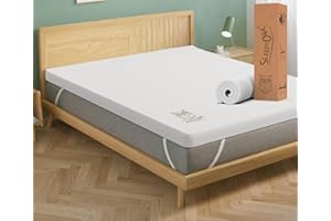 Sleepy Owl 10cm Memory Foam Mattress Topper DOUBLE Bed, 4 Inch Thick Gel Infused Orthopedic Mattress Pad for Back Pain, Removable Washable with Elastic Straps (Double 135x190, 10 cm)