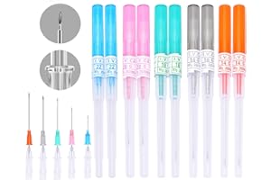 NIUSIMAN ago cannula piercing,10 pezzi misti IV catetere piercing ago 14G 16G 18G 20G 22G catetere aghi orecchio naso piercing aghi vuoti per la lingua labbro pancia capezzolo cartilagine