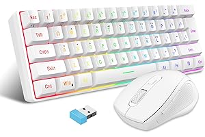 ‎SNPURDIRI Snpurdiri 60% Wireless Gaming Tastatur und Maus Combo (61white)