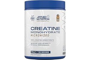 Applied Nutrition Creatine Monohydrate Powder 500g – 100% Micronized Creatine – 5g per Serving – Unflavoured – Supports High-Intensity Performance – 100 Servings