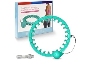 VINSOC Hula Hoop Fitness Dimagrante Con Pesi Con 24 Nodi Staccabili Regolabili, Attrezzi Palestra Perfetto Per Dimagrire Velocemente E Perdita Peso, Attrezzo Per Addominali (Verde)