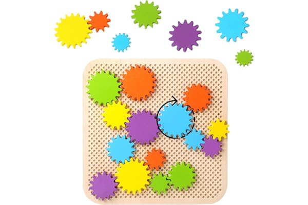 KUKUTrue® Jouet Montessori 2 3 4 5, Jouets Gear Board, Jeux Enfants 2 Ans, Engrenage, Motricité Fine, Busy Board, Jouets en Bois, Cadeau 2-5 Fille Garçon