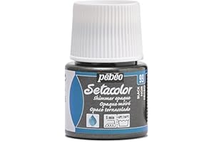 PEBEO Pébéo 295099 Setacolor Opaco tornasolado - Pintura para Tela (45 ml, Color 99), Color Negro