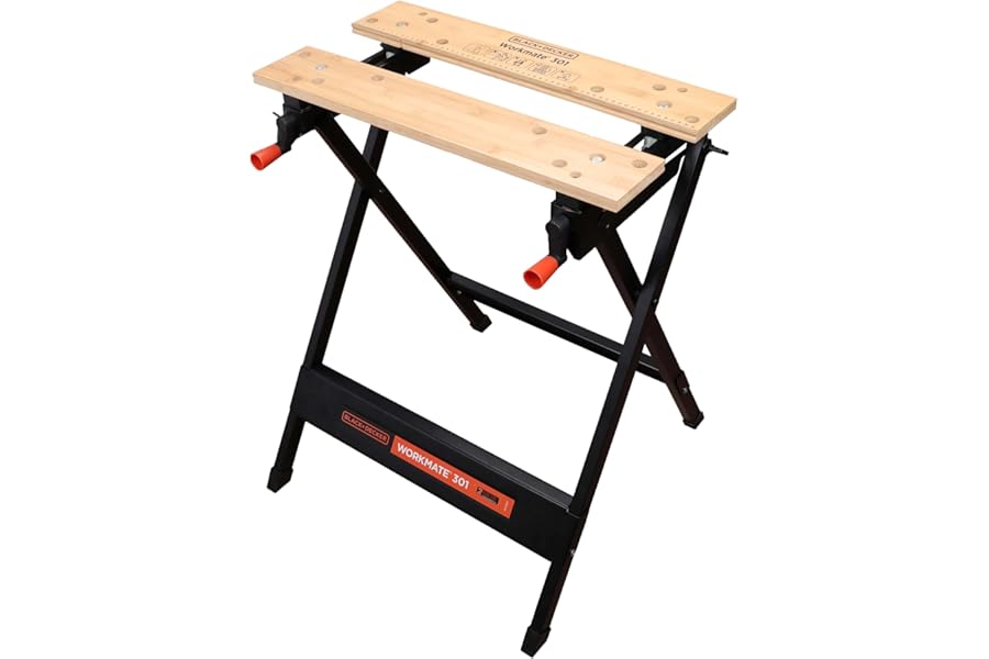 BLACK+DECKER Workmate 301 Folding Workbench, Saw Horse & Work Platform WM301-XJ