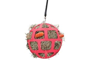 HOLLAND ANIMAL CARE Excellent - Hay Slowfeeder Fun&Flex Ø 22 cm - Red para heno Caballos - Comedero Lento Caballos - contra el deterioro del establo - hasta 1 kg de heno - Rosa