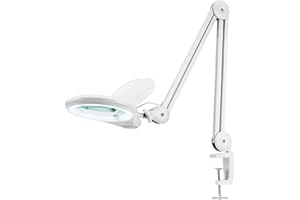 Neatfi (Nouveau modèle) Lampe à loupe LED super lumineuse Bifocals 1 200 lumens, gradable, 60 LED SMD, lentille de 13 CM de diamètre (8 Dioptries + 20 Dioptries, Blanc)