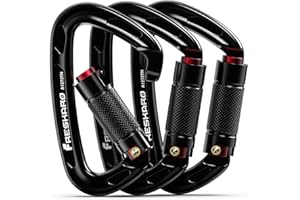 FresKaro Carabiner Climbing, Carabiners Automatic Locking, certifié CE & UIAA, pour l’Alpinisme, l’Escalade à Bascule ou Les utilisations Professionnelles à Forte Demande.