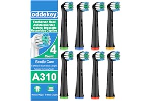 OddeKey Recambios Cepillos Compatible con Braun Oral B Vitality Pro, Pro 3, Cabezales para Cepillo Electrico Oral B, Repuestos Cuidados Suaves, Pack de 8 Cabezales, Nnegro