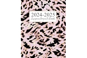 2024-2025 Appointment Book: Appointment Book 15 Minute Increments: Two Year Weekly & Daily Agenda with Tabs for Spas, Hair Stylist, Salon, Business or Personal | Gold Leopard Print Cover |