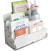 Mingitav Mini Lucky Montessori &Ccedil;ocuk Kitaplığı 4 Raflı Ahşap &Ccedil;ocuk Odası Kitaplık Masa&uuml;st&uuml; Mini Kitaplık (Beyaz)