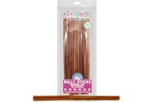 GLORIOUS TREATS AND CHEWS Premium Bully Sticks for Dogs 30 cm - Natural Beef Pizzle Sticks for Puppies to Medium Dogs, Dental Dog Chew Treats for Healthy Teeth and Gums, Fully Digestible, Gluten-Free (Regular, 6 ct)