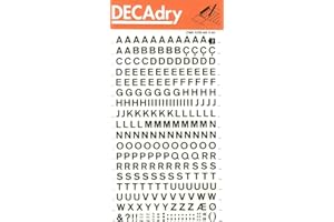 APLI Buchstaben und Zahlen übertragbar, schwarz, Buchstaben 6 mm Schwarz