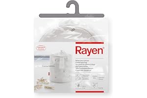 Rayen | Borsa per Morsetti | Impermeabile e Resistente Gamma Premium | capacità di 150 mollette | Ha Una Corda e Un Velcro per Fissare la Chiusura Dimensioni 18 x 15 cm, Bianco