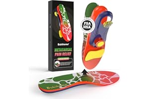 BUKIHOME Solette per alleviare il dolore metatarsale | Neuroma di Morton | Sollievo dalla fascite plantare | Dolore all'avampiede, plantari ortopedici con supporto plantare per uomo e donna - (XL)