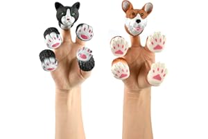 ZAZOOT Marionnettes à Doigts, Marionnettes Doigt Enfants, Marionette Doigts, Marionnette de Doigt de Chat, Marionnette de Doigt pour Chien, Marionnettes d'animaux, Petits Doigts,Cadeaux pour Enfants