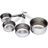 Dynore Stainless Steel Measuring Cups Essential Kitchen Gadgets for Versatile Set for Dry or Liquid Ingredients with Handles 