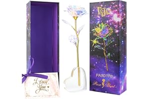 PASDTFB Regalos Originales para Mujer Rosa 24K Chapadas en Oro San valentin Regalos Mujer Rosa Eterna Regalo Madre Novia Abuela Suegra Cumpleaños Aniversario Dia de la Madre Rosa de la Galaxia con Caja Regalo