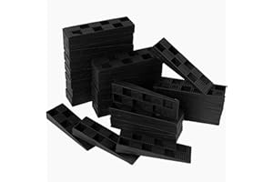 Repa Market Plastic Building Wedges – Wobble Shims 3.74" (95 mm) × 1.18" (30 mm) – Pack of 40, Ridged Leveling Shims for Construction, Furniture, Door, Floor, and Window/Stackable Leveler Spacer Set