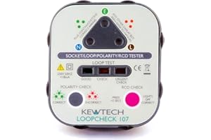 Kewtech Loopcheck 107 LOOPCHECK107 Mains Socket Tester with Loop Check, Grey, No Size
