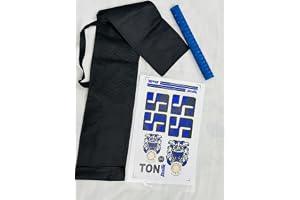 Cricket Bat Blue Stickers, Black Cover and Grip Combo for Panch Nakshatram | Cricket Bat Accessory