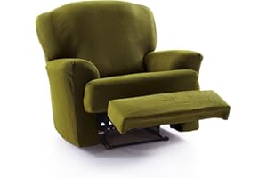 Faverti Funda Sillón Relax Abatible - Funda Elástica para Sillón Reclinable Pies Separados - Protector Calidad Tacto algodón | Modelo Real | Funda Ajustable Sillón Relax Universal Color Césped