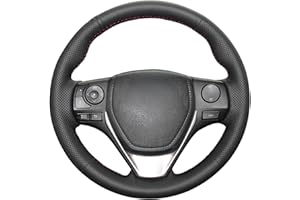 MEWANT Housse de volant en cuir microfibre pour Toyota RAV4 2013-2019/Corolla 2014-2019/Corolla iM (US) 2017-2018/Auris 2013-2016/Accessoires de volant pour Toyota RAV4, Corolla, Auris