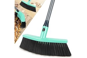 Papclean Sweeping Brush Indoor: Broom Indoor with Long Handle - Soft Bristle Angle Broom for Carpet Pet Hair Home Kitchen Yard Garden Tile Floor Cleaning