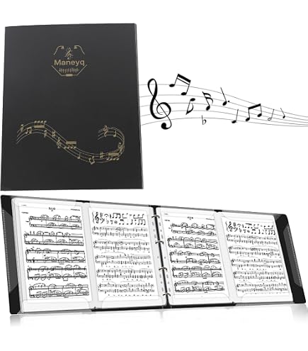 Humanitypd Dossier de Partitions, 60 Pages, Portefeuille de Partitions, Convient Aux Formats de Lettres A4, Dossier de Chorale Inscriptible et Détachable (Noir). Installation Facile