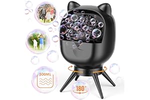 bedee Maszyna do baniek mydlanych dla dzieci: maszyna do robienia baniek mydlanych, 18000 baniek mydlanych na min, 500 ml, przenośna zabawka do robienia baniek z obrotem 90°/180°, na wesele, urodziny