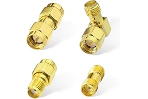 Superbat Connettore SMA 50ohm SMA Maschio/Femmina a SMA Maschio/Femmina Connettore Cavo Coassiale 4 Pezzi Kit di Connettori RF a Bassa Perdita per Antenna Trasmettitore Audio Video Broadcast, ecc.