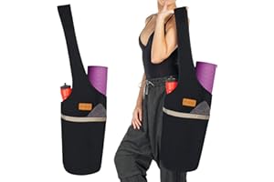 ALLEN & MATE Unisex Yoga Exercise Mat Bag with Large Size Pocket, Big Capacity Mat Tote Shoulder Carrier for Men & Women