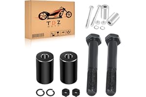 TDZ MOTO TDZ 2'' Inch Rise Handlebar Risers Extension For Harley 1-1/4'' Handlebars Black Motorcycle Spacers