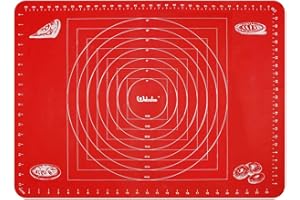 Webake Tappetino Silicone Forno 70 x 50 cm Extra Grande Tappetino da Cucina Pasticceria Antiaderente Riutilizzabile, Tampone per Impastare, Stuoia per Impasti, Pizza, Pasta, Rosso