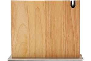 CASSARY Porte couteaux aimanté cuisine XL avec aiguiseur. Support couteaux cuisine fabriqué en bois massif. Rangement couteaux cuisine robuste et élégant. Bloc de couteaux de cuisine magnetique. (Chêne)