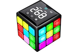 Xinbeiya Wiederaufladbarer Handheld-Spielwürfel, 15 Lustige Denk- & Gedächtnisspiele, Weihnachts- und Geburtstagsgeschenke für Kinder Jungen Mädchen 6-12+ Jahren, Deutsche Sprache（Schwarz）