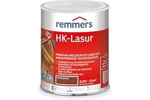 Remmers HK-Lasur nussbaum, 0,75 Liter, Holzlasur aussen, 3facher Holzschutz mit Imprägnierung + Grundierung + Lasur, Feuchtigkeit- und UV-Schutz