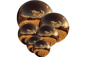 v2croft Edelstahl-Gaskugel, 6 Stück, 5-15,2 cm, polierte Kugel, hohl, Gartenkugel, nahtlos, reflektierend, für Garten/Hof oder Terrasse, Tischdekoration (Gold)