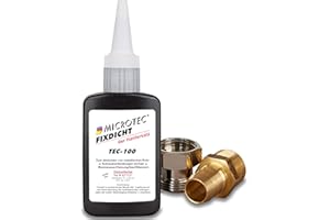 Microtec® Fixdicht Dichtmittel TEC-100 | 50g | Gewindedichtung und Schraubensicherung | Der Hanfersatz aus der Flasche | einfaches, schnelles und sicheres Gewindedichtmittel | DVGW