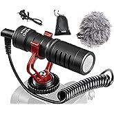 Movo Micrófono de vídeo Universal VXR10 con Montura antivibratoria, Pantalla antiviento Deadcat, para iPhone, teléfonos Intel