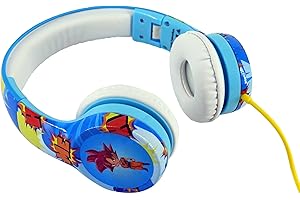 TEKNOFUN - Licenza ufficiale Dragon Ball Super - Cuffie Goku e Beerus - Cuffie pieghevoli - Connettore Jack 3,5 mm - Archetto regolabile - Azzurro cielo - Per bambini dai 6 anni - 811325